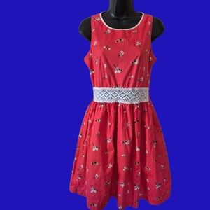 Trollied Dolly Red  Retro Dress Medium